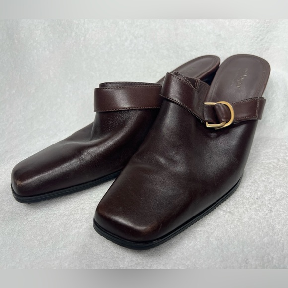 Villager by Liz Claiborne Shoes - Villager by Liz Claiborne, brown leather 3 inch mule